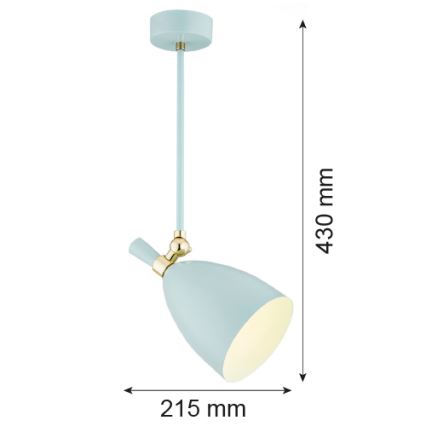 Argon 4685 -  Lampadario su palo CHARLOTTE 1xE27/15W/230V blu/oro