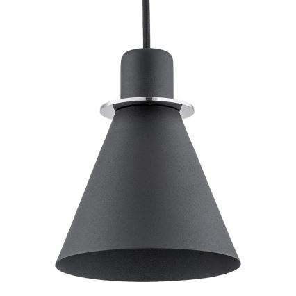 Argon 4688 - Lampadario su filo BEVERLY 1xE27/15W/230V nero/cromo luminoso