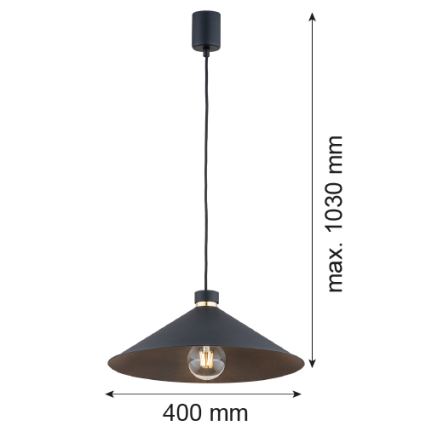 Argon 4695 - Lampadario su corda NASHVILLE 1xE27/15W/230V nero