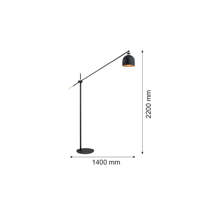 Argon 4735 - Lampada da terra DETROIT 1xE27/15W/230V nera