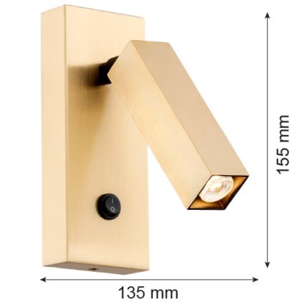 Argon 4737 - Faretto da muro ROCK 1xG9/6W/230V ottone