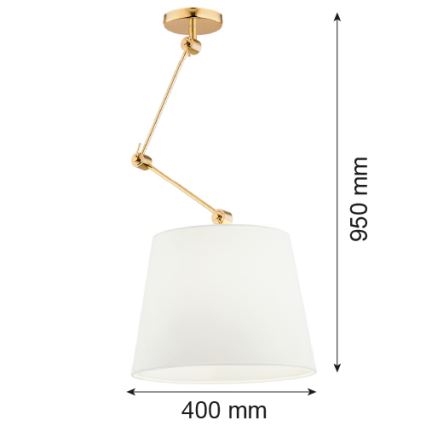 Argon 4895 - Lampadario su palo ZAKYNTOS PLUS 1xE27/15W/230V bianco/oro