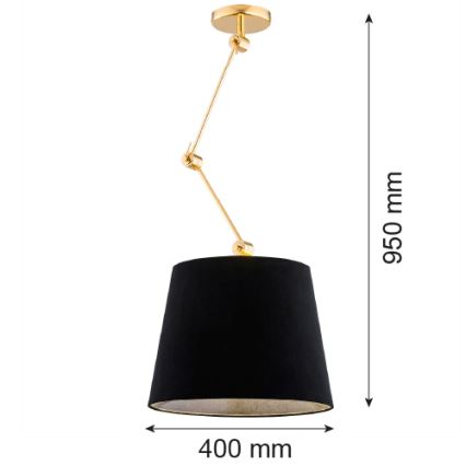 Argon 4896 - Lampadario su palo ZAKYNTOS PLUS 1xE27/15W/230V nero/oro