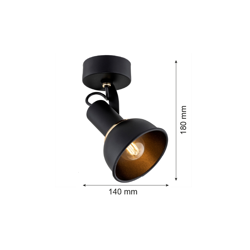 Argon 4900 - Luce Spot TWIST 1xE14/7W/230V nero/oro