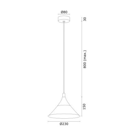 Argon 4903 - Lampadario a sospensione con filo MASSETO 1xE27/15W/230V nero/oro