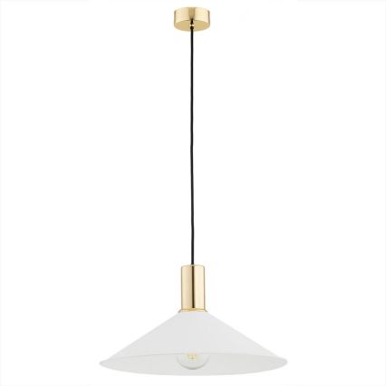 Argon 4911 - Lampadario a sospensione con filo MINORI 1xE27/15W/230V bianco/oro