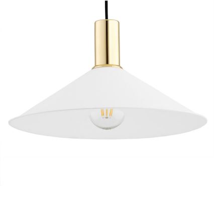 Argon 4911 - Lampadario a sospensione con filo MINORI 1xE27/15W/230V bianco/oro