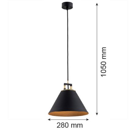 Argon 4915 - Lampadario a sospensione con filo ORTE 1xE27/15W/230V nero