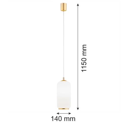 Argon 4993 - Lampadario a sospensione con filo PALLADO 1xE27/15W/230V oro/bianco