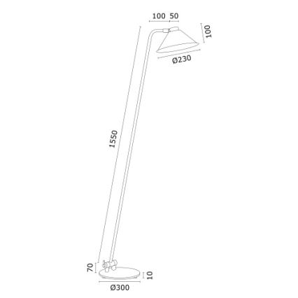 Argon 4997 - Lampada con piedistallo GABIAN 1xE27/15W/230V bianco