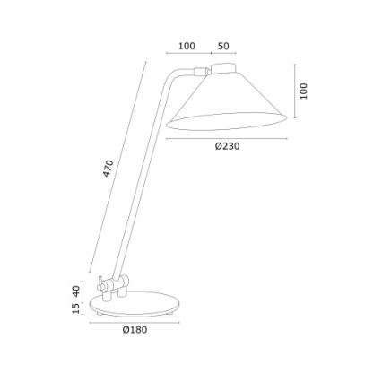 Argon 4998 - Lampada da tavolo GABIAN 1xE27/15W/230V nero