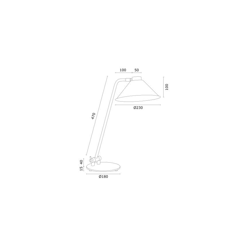 Argon 4998 - Lampada da tavolo GABIAN 1xE27/15W/230V nero