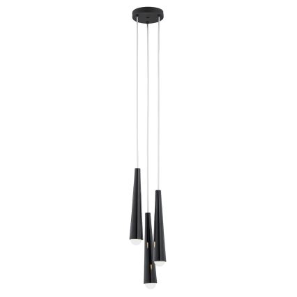 Argon 6103 - Lampadario su filo  HOLLYWOOD 3xE14/7W/230V nero