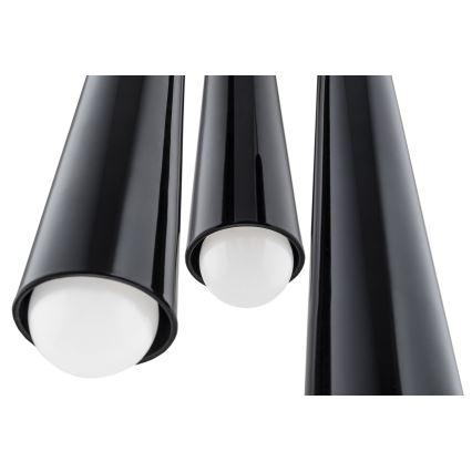 Argon 6103 - Lampadario su filo  HOLLYWOOD 3xE14/7W/230V nero