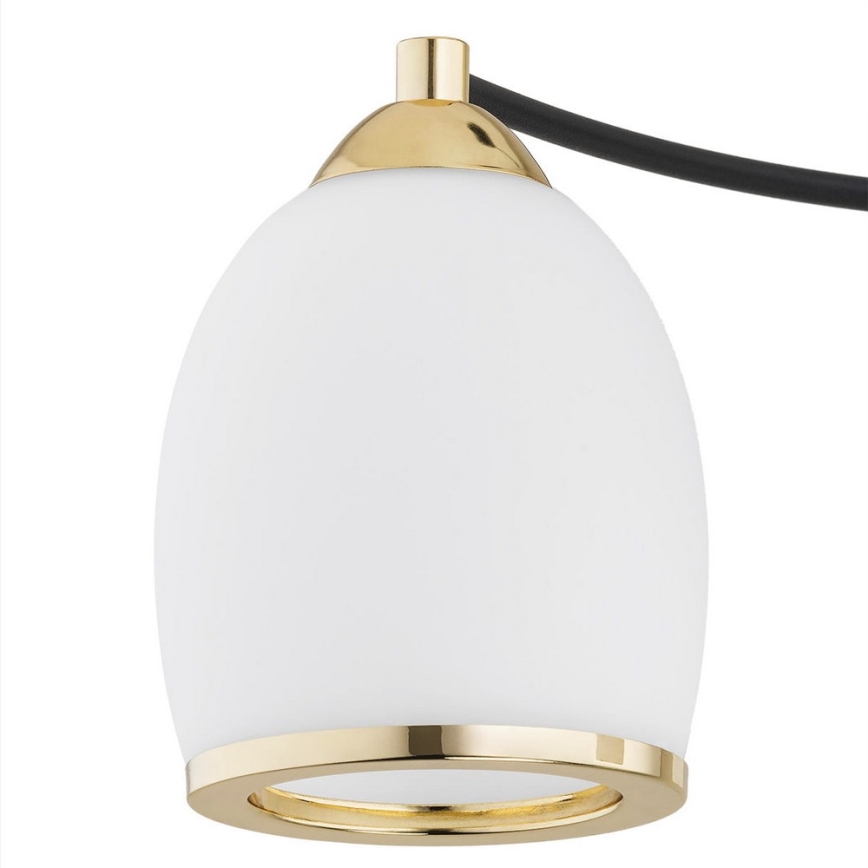 Argon 6144 - Lampadario su palo AVILA PLUS 3xE27/15W/230V nero/oro/bianco