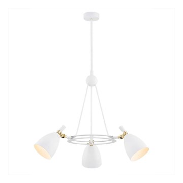 Argon 6148 - Lampadario su palo CHARLOTTE 3xE27/15W/230V bianco/oro