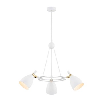 Argon 6148 - Lampadario su palo CHARLOTTE 3xE27/15W/230V bianco/oro