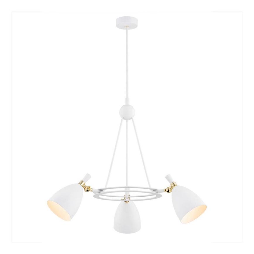 Argon 6148 - Lampadario su palo CHARLOTTE 3xE27/15W/230V bianco/oro