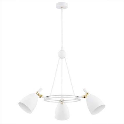 Argon 6148 - Lampadario su palo CHARLOTTE 3xE27/15W/230V bianco/oro