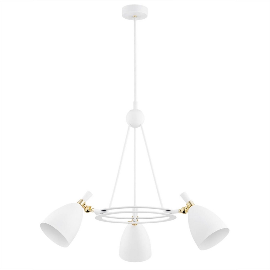 Argon 6148 - Lampadario su palo CHARLOTTE 3xE27/15W/230V bianco/oro
