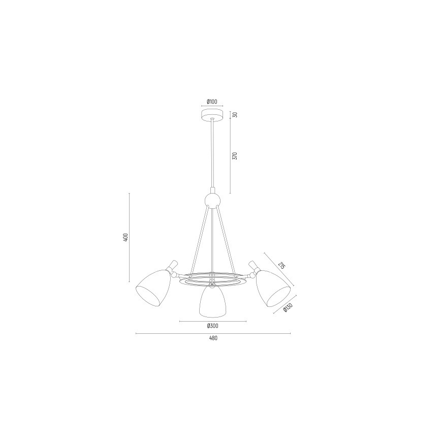 Argon 6148 - Lampadario su palo CHARLOTTE 3xE27/15W/230V bianco/oro