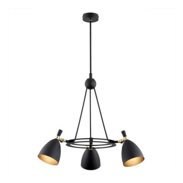 Argon 6149 - Lampadario su palo CHARLOTTE 3xE27/15W/230V nero/oro