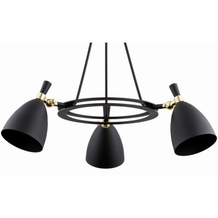 Argon 6149 - Lampadario su palo CHARLOTTE 3xE27/15W/230V nero/oro