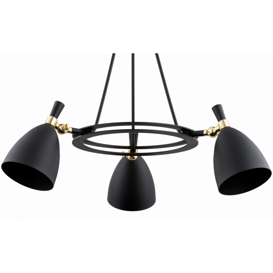 Argon 6149 - Lampadario su palo CHARLOTTE 3xE27/15W/230V nero/oro