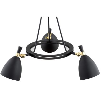 Argon 6149 - Lampadario su palo CHARLOTTE 3xE27/15W/230V nero/oro