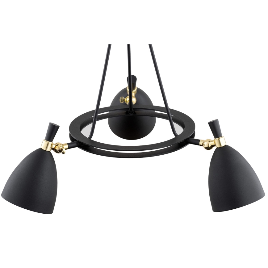 Argon 6149 - Lampadario su palo CHARLOTTE 3xE27/15W/230V nero/oro