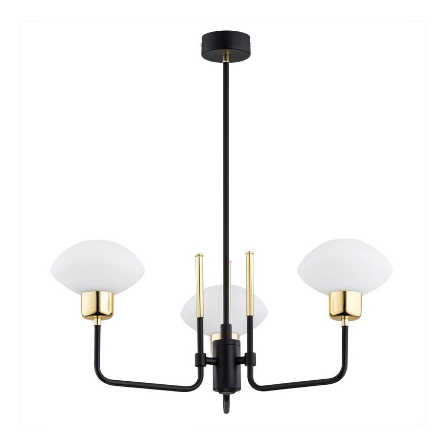 Argon 6166 - Lampadario su palo RAVELLO 3xE14/15W/230V nero/oro