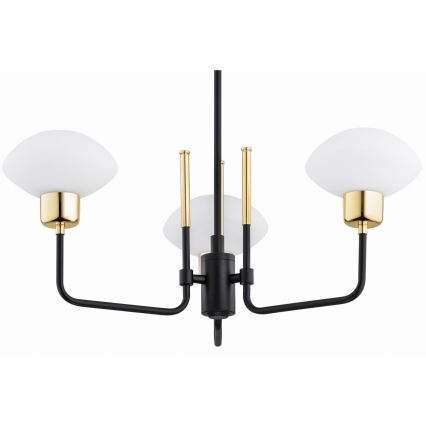 Argon 6166 - Lampadario su palo RAVELLO 3xE14/15W/230V nero/oro