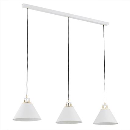 Argon 6173 - Lampadario a sospensione con filo ORTE 3xE27/15W/230V bianco