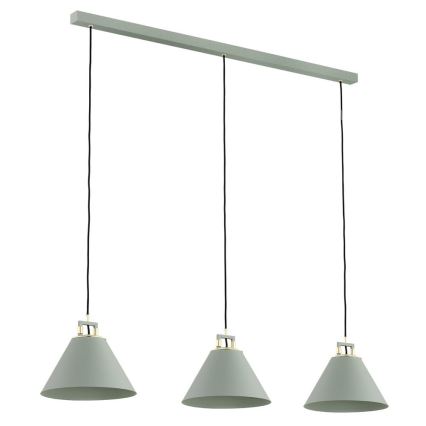 Argon 6177 - Lampadario a sospensione con filo ORTE 3xE27/15W/230V verde