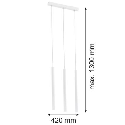 Argon 6178 - Lampadario a sospensione con filo ETNA 3xG9/6W/230V bianco