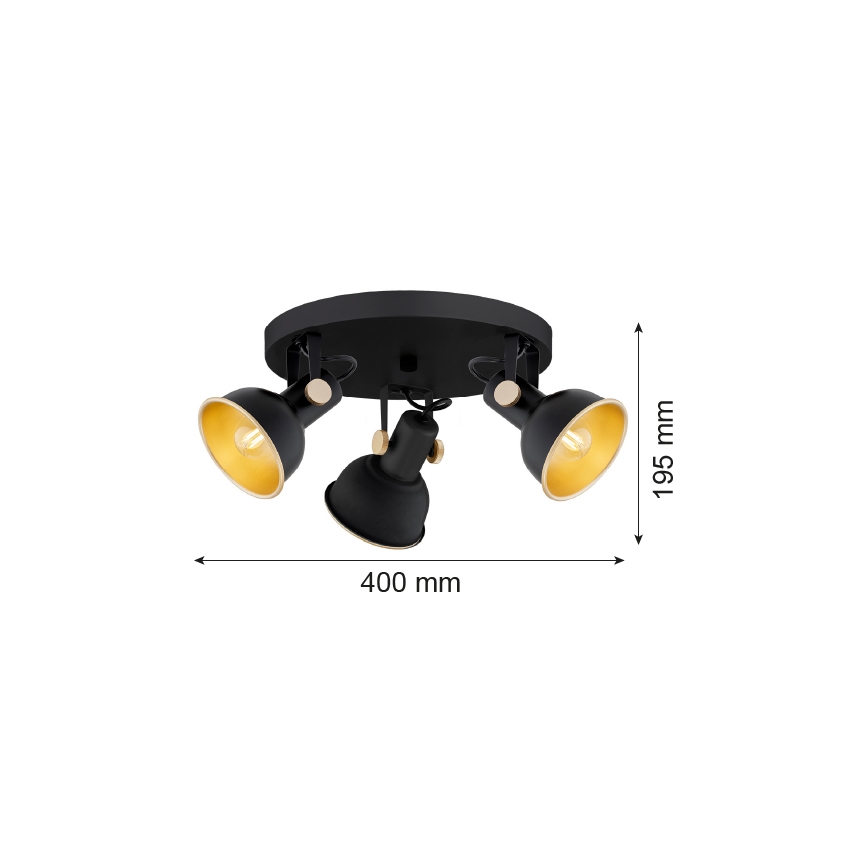 Argon 6241 - Faretto LENORA 3xE14/7W/230V nero