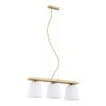 Argon 6250 - Lampadario a sospensione con filo ARDEN 3xE27/15W/230V oro