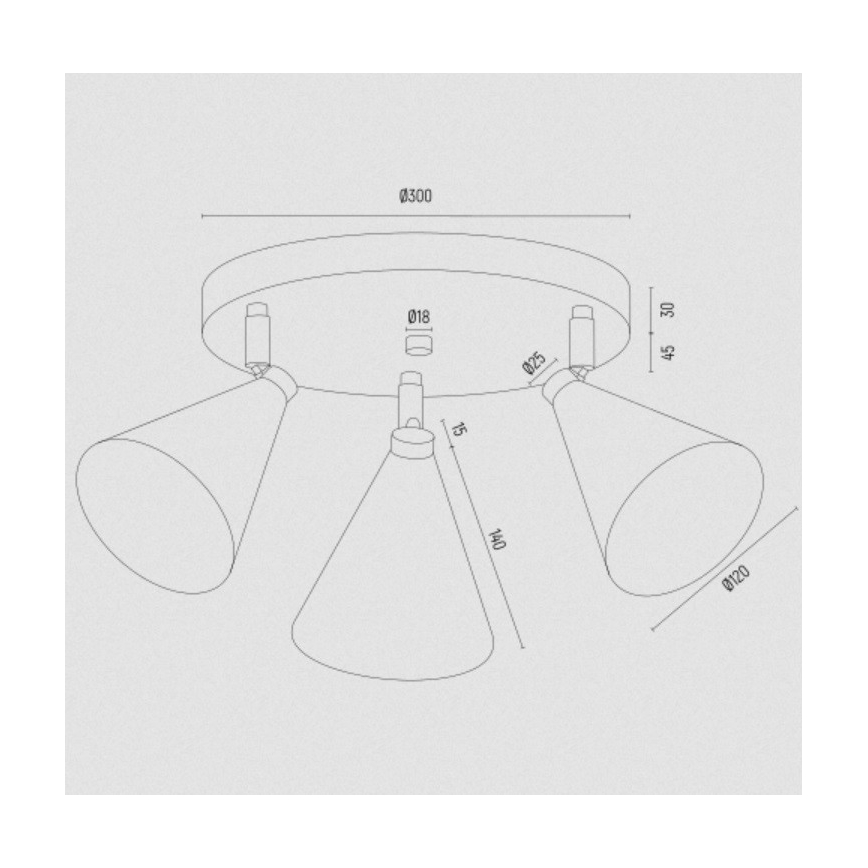 Argon 6262 - Faretto LUCINDA 3xE14/7W/230V nero/oro