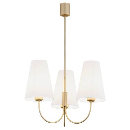 Argon 6267 - Lampadario a sospensione con supporto rigido SAFIANO 3xE27/15W/230V oro