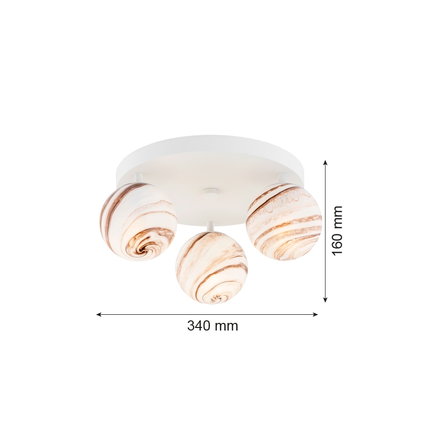 Argon 6291 - Plafoniera FABIO 3xE14/7W/230V alabastro bianco