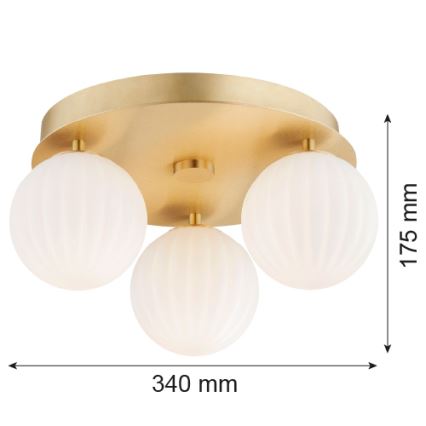 Argon 6305 - Plafoniera PALOMA 3xE14/7W/230V oro/bianco