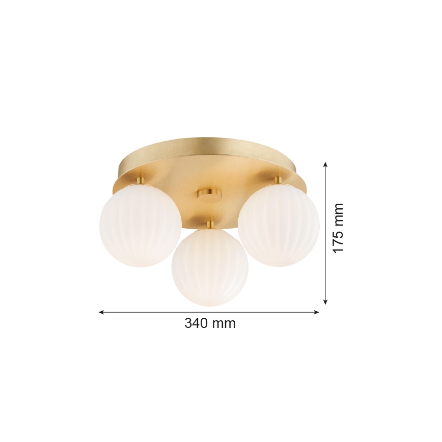 Argon 6305 - Plafoniera PALOMA 3xE14/7W/230V oro/bianco