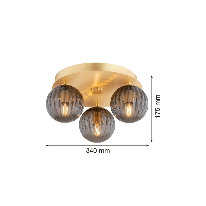 Argon 6308 - Plafoniera PALOMA 3xE14/7W/230V oro/nero
