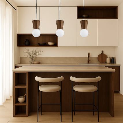 Argon 6358 - Lampadario da bagno a sospensione con cavo VOLANTE 3xG9/6W/230V IP44 marrone