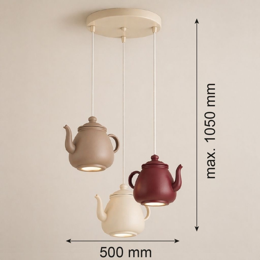 Argon 6366 - Lampada a sospensione su cavo KAMAL 3xGU10/5W/230V