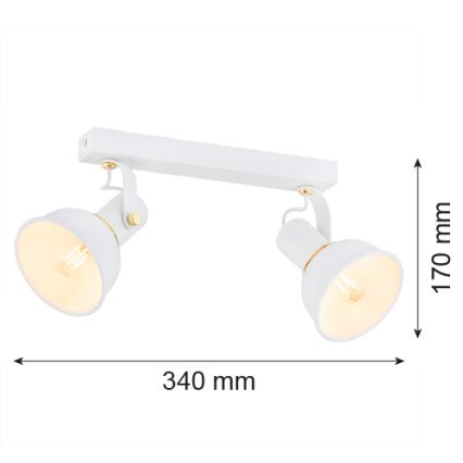 Argon 7036 - Luce Spot TWIST 2xE14/7W/230V bianco/oro