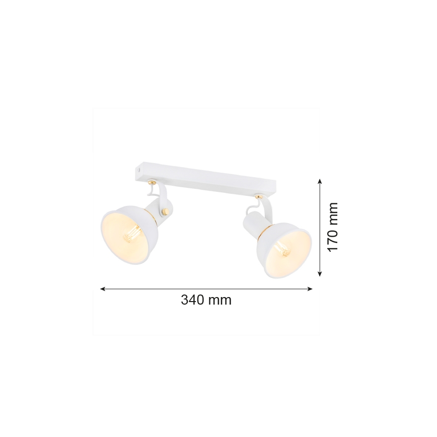 Argon 7036 - Luce Spot TWIST 2xE14/7W/230V bianco/oro