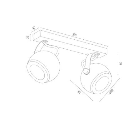 Argon 7038 - Luce Spot KOS PLUS 2xGU10/5W/230V bianco/oro