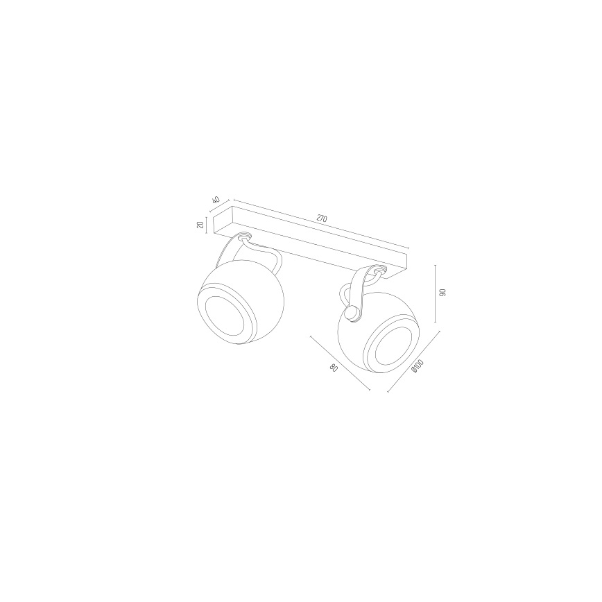 Argon 7039 - Luce Spot KOS PLUS 2xGU10/5W/230V nero/oro