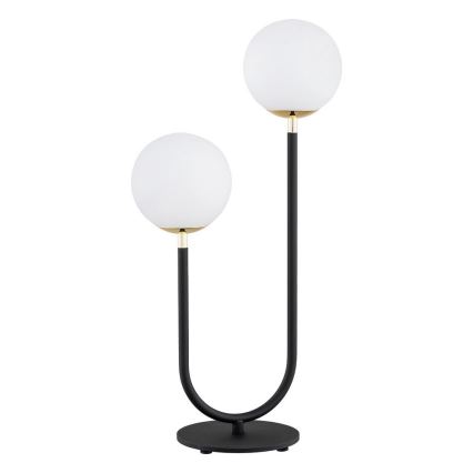 Argon 7072 - Lampada da tavolo FERRONE 2xE14/7W/230V nero/bianco/oro